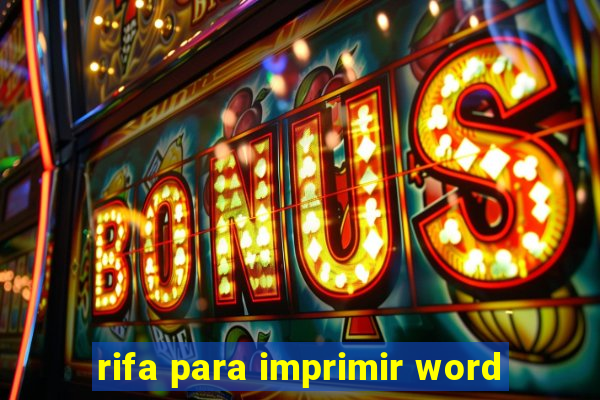 rifa para imprimir word