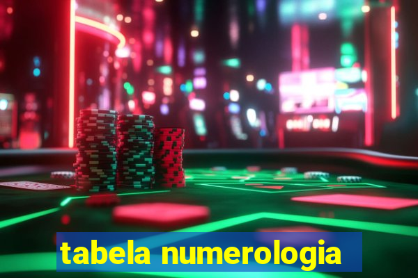 tabela numerologia