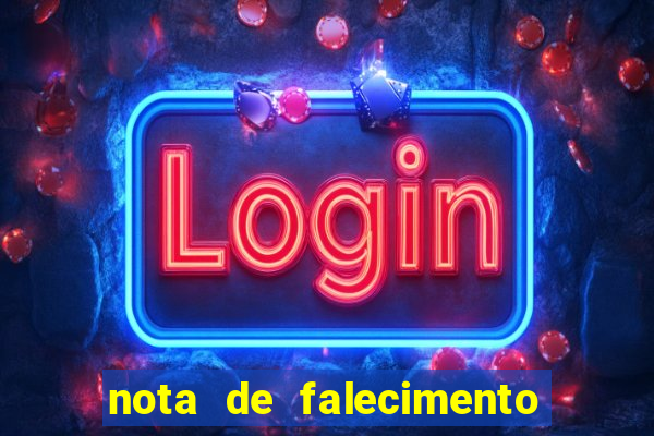 nota de falecimento em campos altos hoje