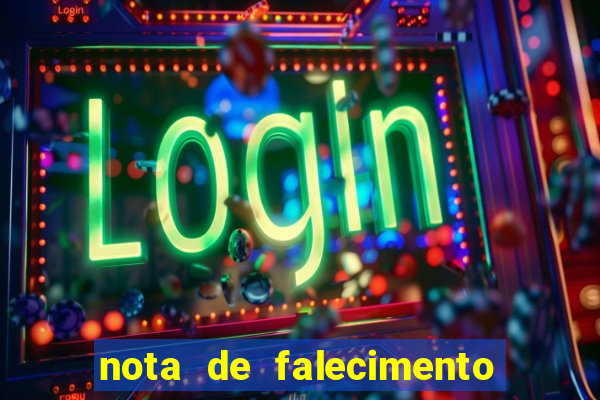 nota de falecimento em campos altos hoje